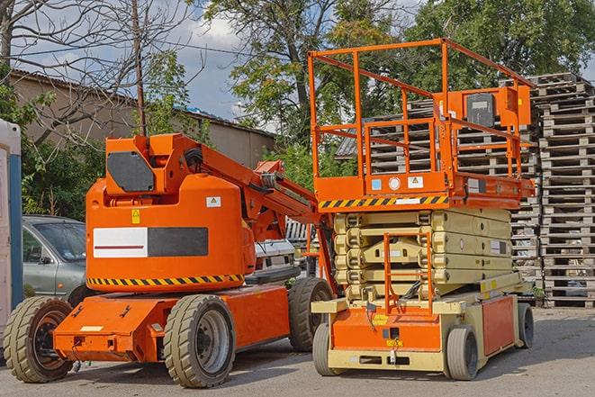 efficient forklift movement in a well-stocked warehouse in Calverton